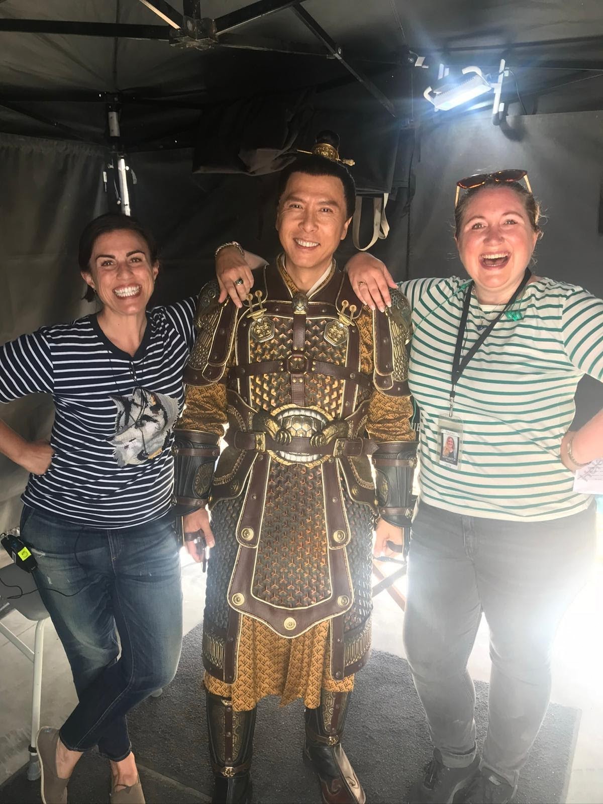 Sarah and Helen on the set of Mulan