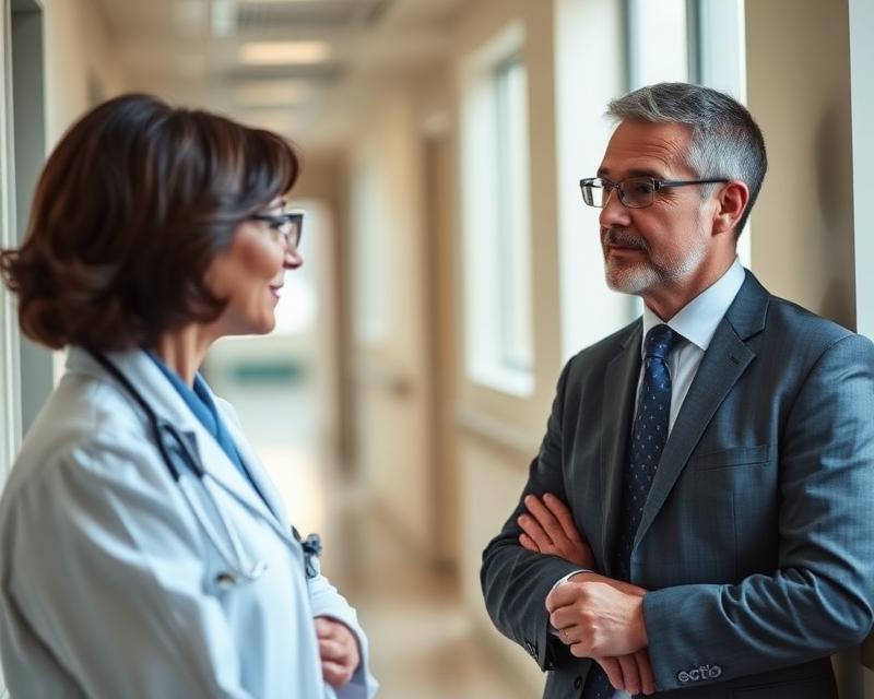 Medical Science Liaison in discussion with a doctor